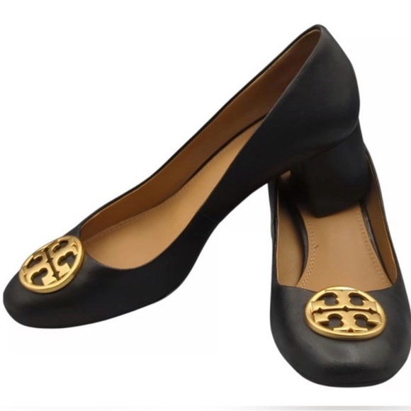 Tory Burch Shoes - Tory Burch Black Flats with Gold Emblem
